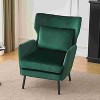 CAVINAS Velvet Accent Chair with Mid-Height Backrest,Upholstered Living Room Chairs with Metal Legs and Pillow,Reading Chairs for Living Room - 2 of 4