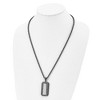Black Bow Jewelry Stainless Steel Two Tone Brushed & Polished Dog Tag Necklace, 24 Inch - 3 of 4