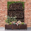1-Piece 46.8in.W x 71.37in.H Black Mesh Metal Outdoor Privacy Screen Decorative Art Panel - 3 of 4