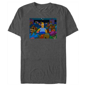 Men's The Simpsons Treehouse of Horror Homer Skeleton Theater Scene T-Shirt - 1 of 4