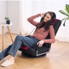 VEVOR Swivel Floor Gaming Chair with Armrests, 360-Degree Rotating Floor Chair with 6 Adjustable Position Folding Backrest, Red Black - 2 of 4