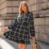 Women's Elegant Plaid Tiered Shirt Mini Dress - Cupshe - 2 of 4