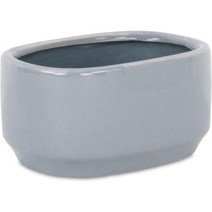 Cheung's Elegora Wide Curved Rectangular Straight Side Ceramic Pot - Small - Gray - 1 of 4
