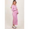 Pinkblush Pink Thick Ribbed Knit Maternity Maxi Sweater Dress - 3 of 4