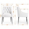DYHOME Modern Dining Chairs Set of 4, Mid Century Kitchen Dining Chairs with 5.12” Cushions, Upholstered Dining Chairs with Back Pull Rod - 3 of 4