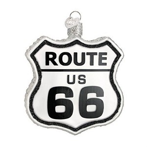 Old World Christmas Glass Blown Ornament, Historic Route Sign - 1 of 1