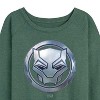 Women's - Marvel - Black Panther Circle Logo Lightweight French Terry Wide Neck Long Sleeve Shirt - 2 of 4