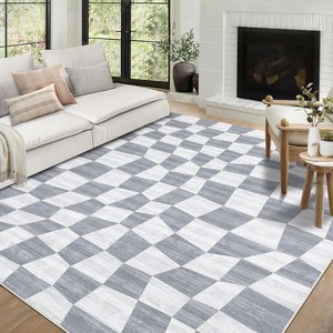 Area Rug Living Room Rugs - Washable Modern Abstract Soft Thin Large Rug Indoor Floor No Slip Rug Carpet for Bedroom Under Dining Table - 1 of 4