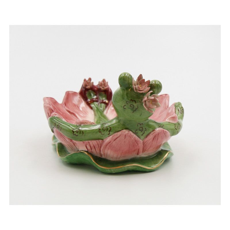 Kevins Gift Shoppe Ceramic Frog in Water Lily Soap Dish, 3 of 5