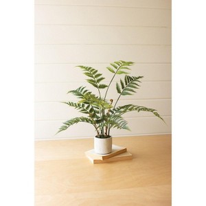 Artificial Plant – Fern 28 Inch – Decorative Greenery in Cement Pot By Kalalou - 1 of 3