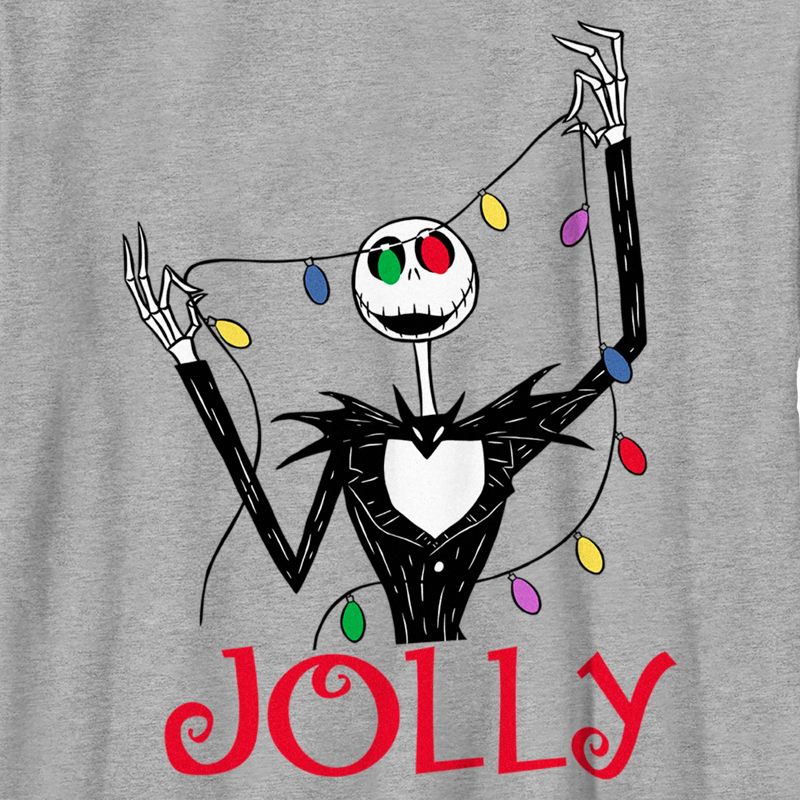 Boy's The Nightmare Before Christmas Jack Jolly Christmas Lights T-Shirt, 2 of 6