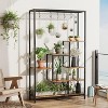 Acekool 5-Tier Tall Indoor Plant Stand, 70.9" Metal Plant Shelf with Hooks, Multi-Purpose Display Rack for Living Room, Balcony, Garden, Brown - 3 of 4