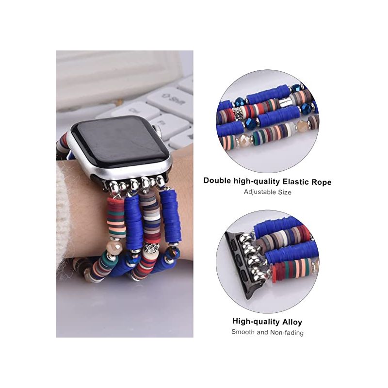 Worryfree Gadgets Fashion Preppy Stack Handmade Elastic Band for Apple Watch 38/40/41mm, 4 of 10