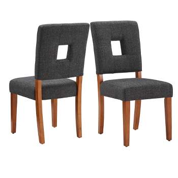 Set of 2 Troy Upholstered Fabric Keyhole Dining Chairs - Inspire Q