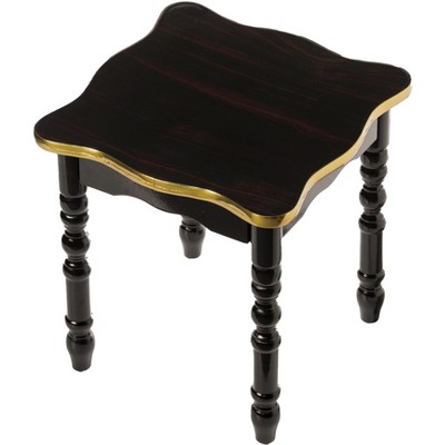 Square Black and Gold Wooden Accent End Table