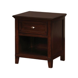 Ford 1 Drawer Nightstand Brown Cherry - ioHOMES, Cherrywood