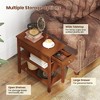 ResenkosSofa Table, End Table, Side Table,3-Tier Narrow End Table with Drawer and Storage Shelves Set of 2-Brown - 2 of 4