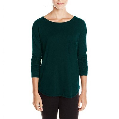 Women's Long Sleeve Pocket Tee - three dots