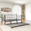 Black Victorian Twin Daybed with Trundle, Sofa Bed for Guest Room or Living Room - 3 of 4