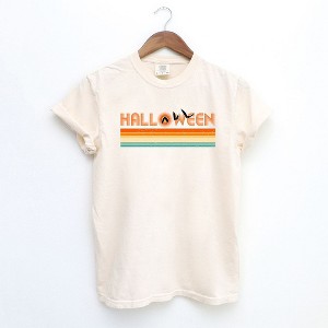 Simply Sage Market Women's Retro Halloween Stripes Short Sleeve Garment Dyed Tee - 1 of 4
