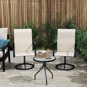 Patio Swivel Chairs Set of 2, High Back Patio Dining Chairs with All-Weather Mesh for Backyard, Lawn, Garden - 1 of 4