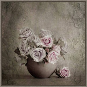 22" x 22" Love and Roses by Cicek Kiral Framed Canvas - Amanti Art: Modern Botanical Decor - 1 of 4