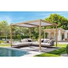 PURPLE LEAF Louvered Pergola Outdoor Aluminum Pergola with White Adjustable Rainproof Roof Wood Grain Frame Hardtop Gazebo for Patio Deck Garden - 2 of 4