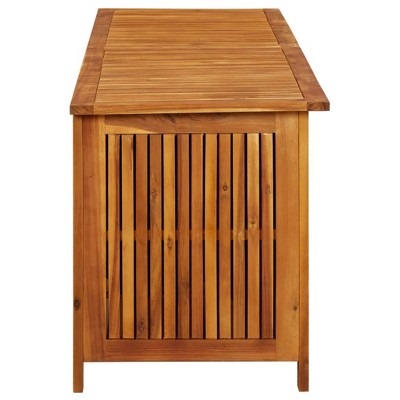 Large Acacia Wood Outdoor Storage Deck Box with Water-Resistant Lining