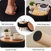 ChicFurnit Ottomans and Benches Storage Ottoman Round Footstool Foot Rest Footstool with Wood Legs for Living Room, Black, 13.39"*13.39"*6.89" - 4 of 4