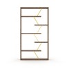 VYNXARIA Industrial Wood Frame Etagere Bookcase - 6-Shelf Open Back Bookshelf for Modern Living Rooms and Offices, Walnut/Yellow - 3 of 4