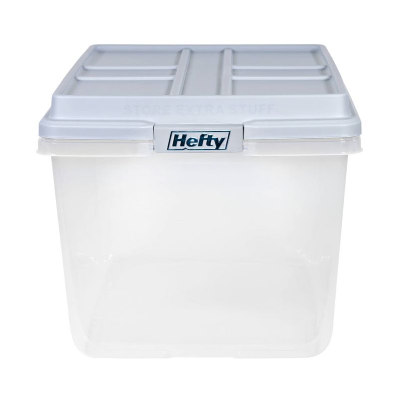 Hefty 72qt Clear Hi-Rise Storage bin with Stackable Lid Gray, 4 of 11