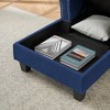 Corduroy Upholstered Indoor Sleeper Chaise Lounge Chair Bed with Storage, High-Density Foam, Throw Pillow and Rivet Detailing - 4 of 4