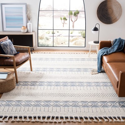 Elevated Elegance Hand-Knotted Blue Wool Area Rug 6' x 9'