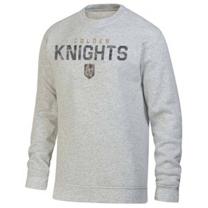 NHL Vegas Golden Knights Men's Long Sleeve Ash Gray Crew Neck Fleece Hooded Sweatshirt - 1 of 3