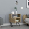 NicBex Nightstand with Open Storage Shelf Wooden Storage Drawer Cabinet with Door and Hairpin Legs for Bedroom,Living Room - 4 of 4