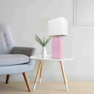 Lalia Home Lexington 21" Leather Base Table Lamps with Fabric Shade - 1 of 4