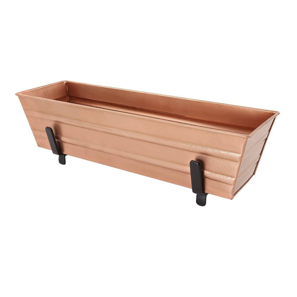 Photos - Clothes Drawer Organiser Small Galvanized Metal Rectangular Planter Box with Brackets for 2" x 6" R