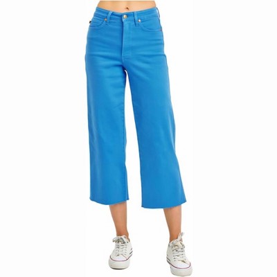 Women's High Rise Control Top Wide Leg Crop Jeans - Judy Blue