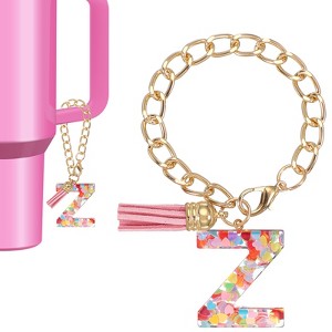 Unique Bargains Epoxy Resin Colorful Glittery Tassel Sports Water Bottle Accessories Letter Charm 1 Pc - 1 of 4