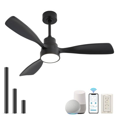 Sofucor 48 Inch Smart Ceiling Fan with Lights and Remote/APP Control Work with Alexa/Google Low Profile Ceiling Fan for Indoor Outdoor Bedroom