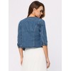 INSPIRE CHIC Women's Collarless Pockets 3/4 Sleeve Denim Jackets - 3 of 4