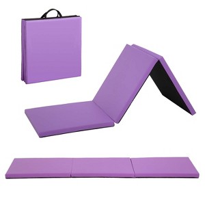 FDW Yoga Arts Mat Gymnastics Mat Wrestling Mat Tumbling Mat Gym Mat Folding Gymnastic Mat hick PU Leather Exercise Mat - 1 of 4