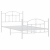 vidaXL Metal Bed Frame with Headboard and Footboard White 39.4 in.x78.7 in. - 4 of 4