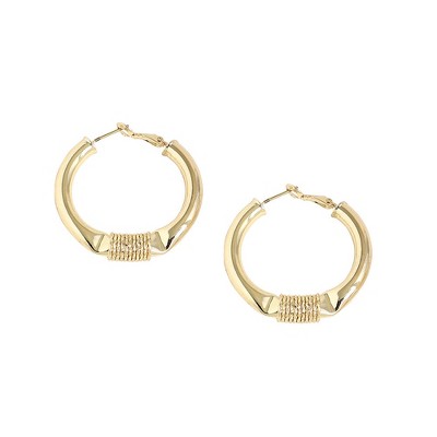 SOHI Women's Gold Textured Hoop Earrings