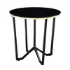 Glass Metal Round Coffee Table and 2 End Tables with Tempered Top, Metal Frame and Modern Design for Living Room - 4 of 4