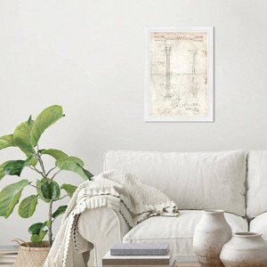Wynwood Studio 15"x21" Gibson Les Paul Guitar 1955 Parchment Wall Art White Frame: Modern Canvas, Wood Composite Frame, Mixed Media - 1 of 3