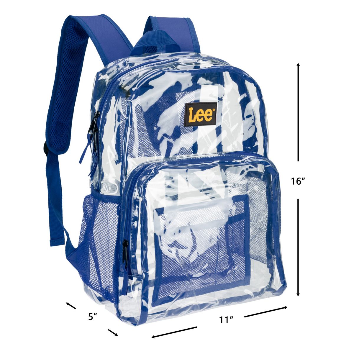 Lee 16" Clear Laptop Backpack for Adult Teen Kid, Water-Resistant Clear Bags for School Travel Stadium Concert, TSA-Compliant Clear Bag Policy - thumbnail 4