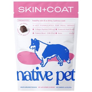 Native Pet Skin & Coat Air-Dried Chews with Omega-3 for Dogs Chicken Flavor - 60ct - 1 of 4