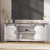 Home Farmhouse TV Stand for 75 in Television, Wood Entertainment Center with Storage & Barn Doors - 3 of 4