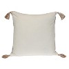 HomeRoots 18" Brown and White Striped Cotton Throw Pillow With Tassels - 4 of 4